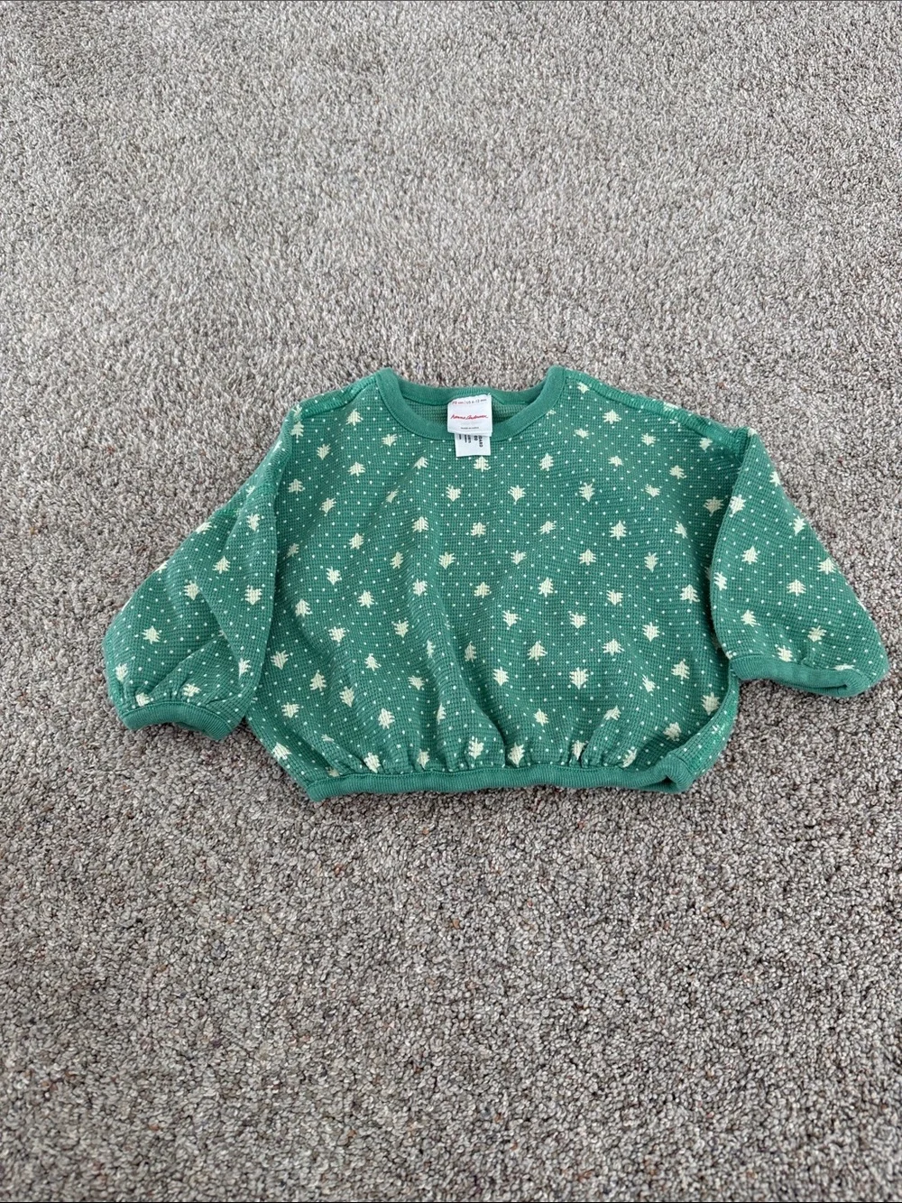 Hanna Andersson Baby Light Green Forest Long Sleeve Waffle top & pants set 6-12